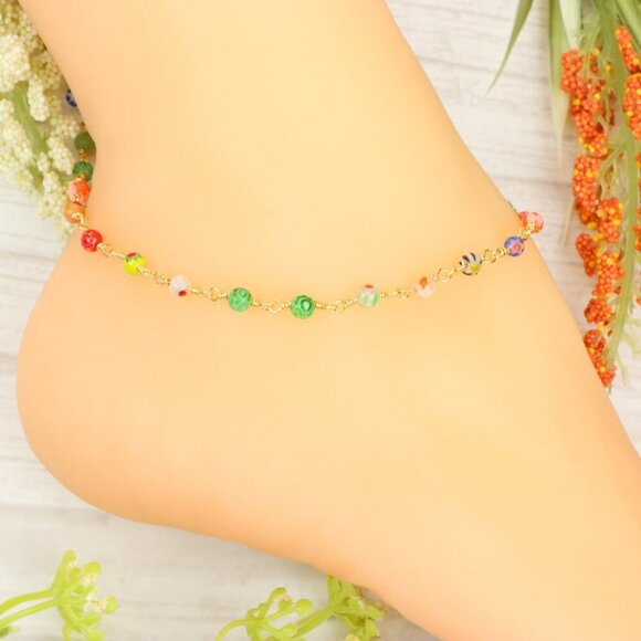 "Handmade Anklet – Elegant & Delicate Jewelry for Women | UNVRC1403 - Picture 8 of 10